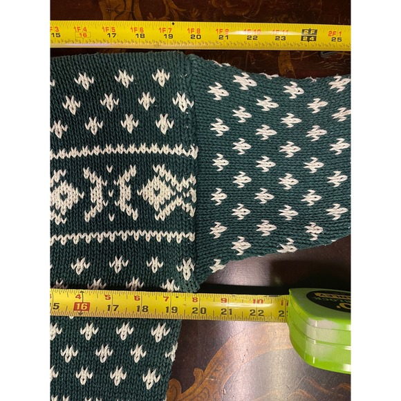 Vtg Gap Green White Fair Isle Cotton Crop Cardigan Sweater Preppy Heritage 90s L - Picture 6 of 9